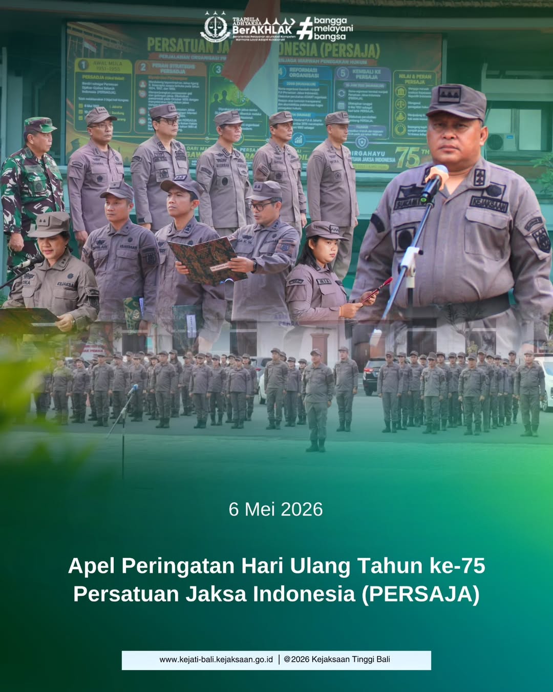 Apel Peringatan Hari Ulang Tahun ke-75 Persatuan Jaksa Indonesia (PERSAJA)