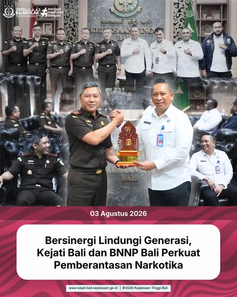 Bersinergi Lindungi Generasi, Kejati Bali dan BNNP Bali Perkuat Pemberantasan Narkotika