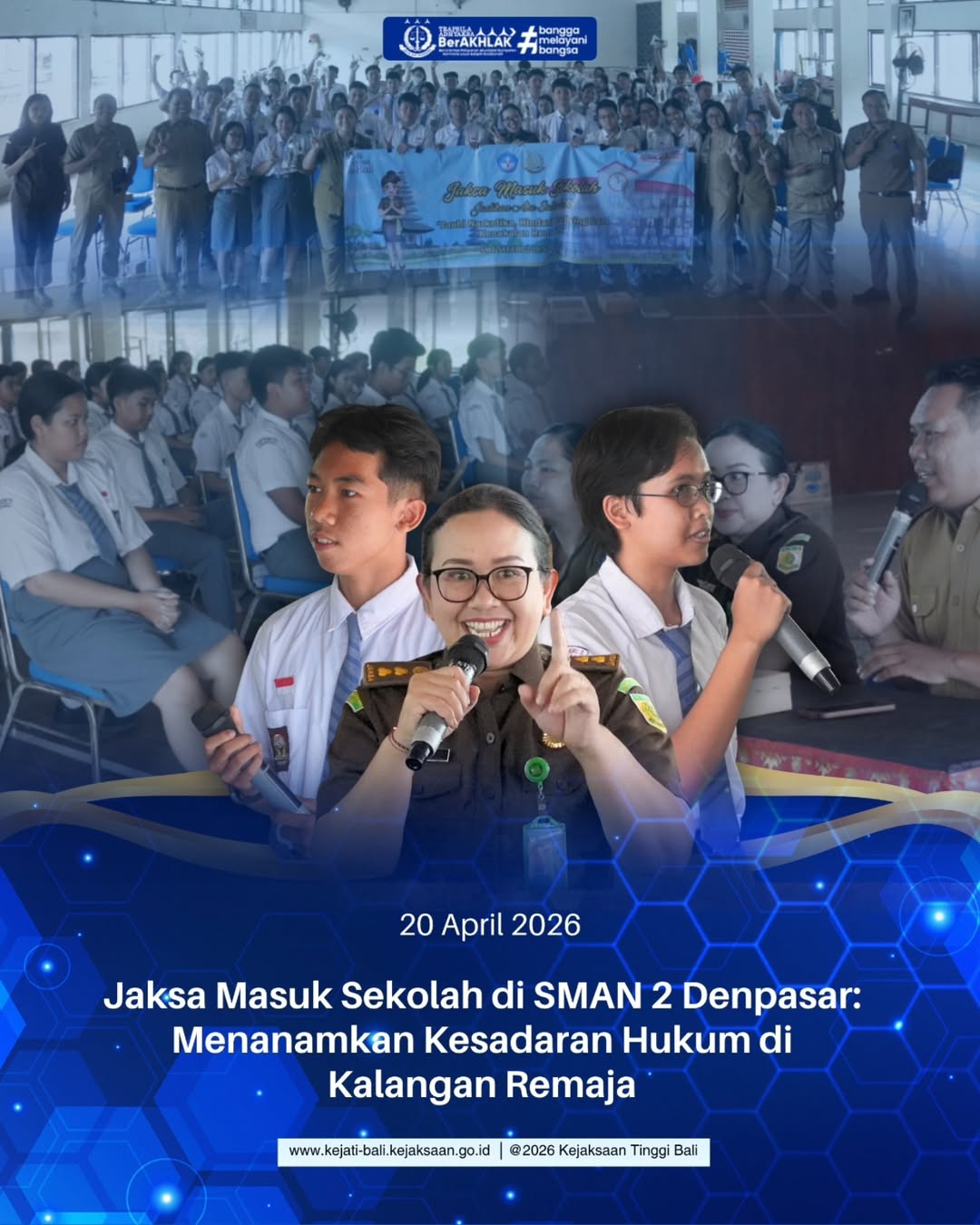 Jaksa Masuk Sekolah di SMAN 2 Denpasar: Menanamkan Kesadaran Hukum di Kalangan Remaja