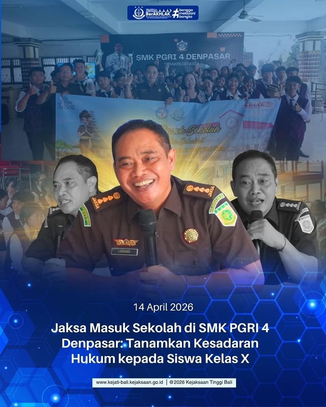 Jaksa Masuk Sekolah di SMK PGRI 4 Denpasar: Tanamkan Kesadaran Hukum kepada Siswa Kelas X