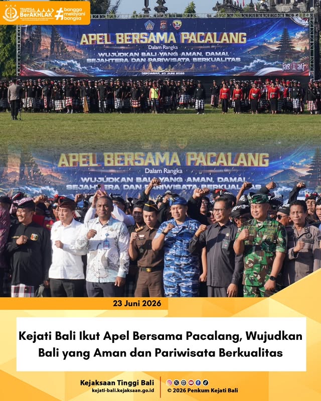 Kejati Bali Ikut Apel Bersama Pacalang, Wujudkan Bali yang Aman dan Pariwisata Berkualitas