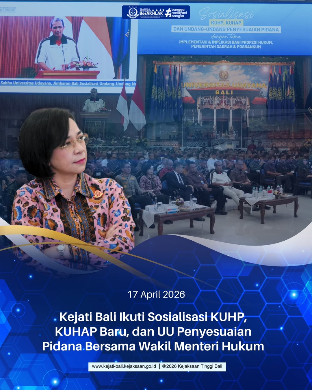 Kejati Bali Ikuti Sosialisasi KUHP, KUHAP Baru, dan UU Penyesuaian Pidana Bersama Wakil Menteri Hukum