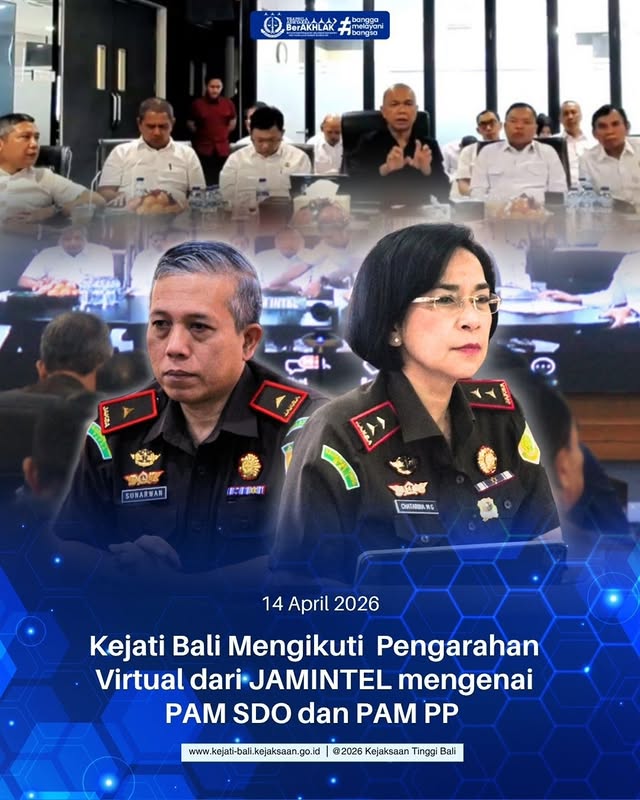 Kejati Bali Mengikuti Pengarahan Virtual dari JAMINTEL mengenai PAM SDO dan PAM PP