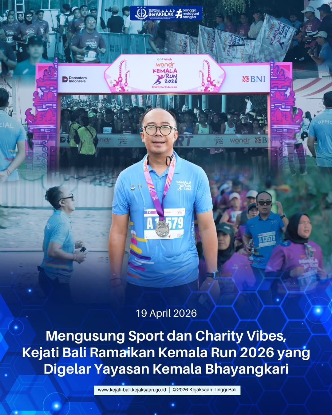Mengusung Sport dan Charity Vibes, Kejati Bali Ramaikan Kemala Run 2026 yang Digelar Yayasan Kemala Bhayangkari