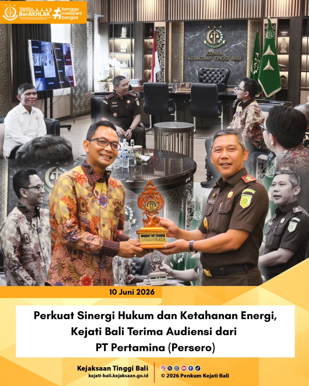 Perkuat Sinergi Hukum dan Ketahanan Energi, Kejati Bali Terima Audiensi dari PT Pertamina (Persero)