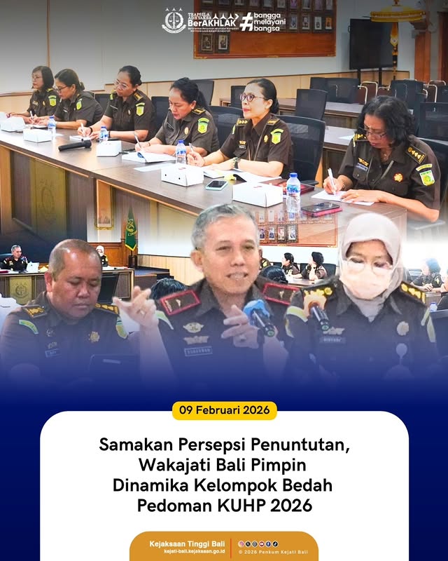 Samakan Persepsi Penuntutan, Wakajati Bali Pimpin Dinamika Kelompok Bedah Pedoman KUHP 2026