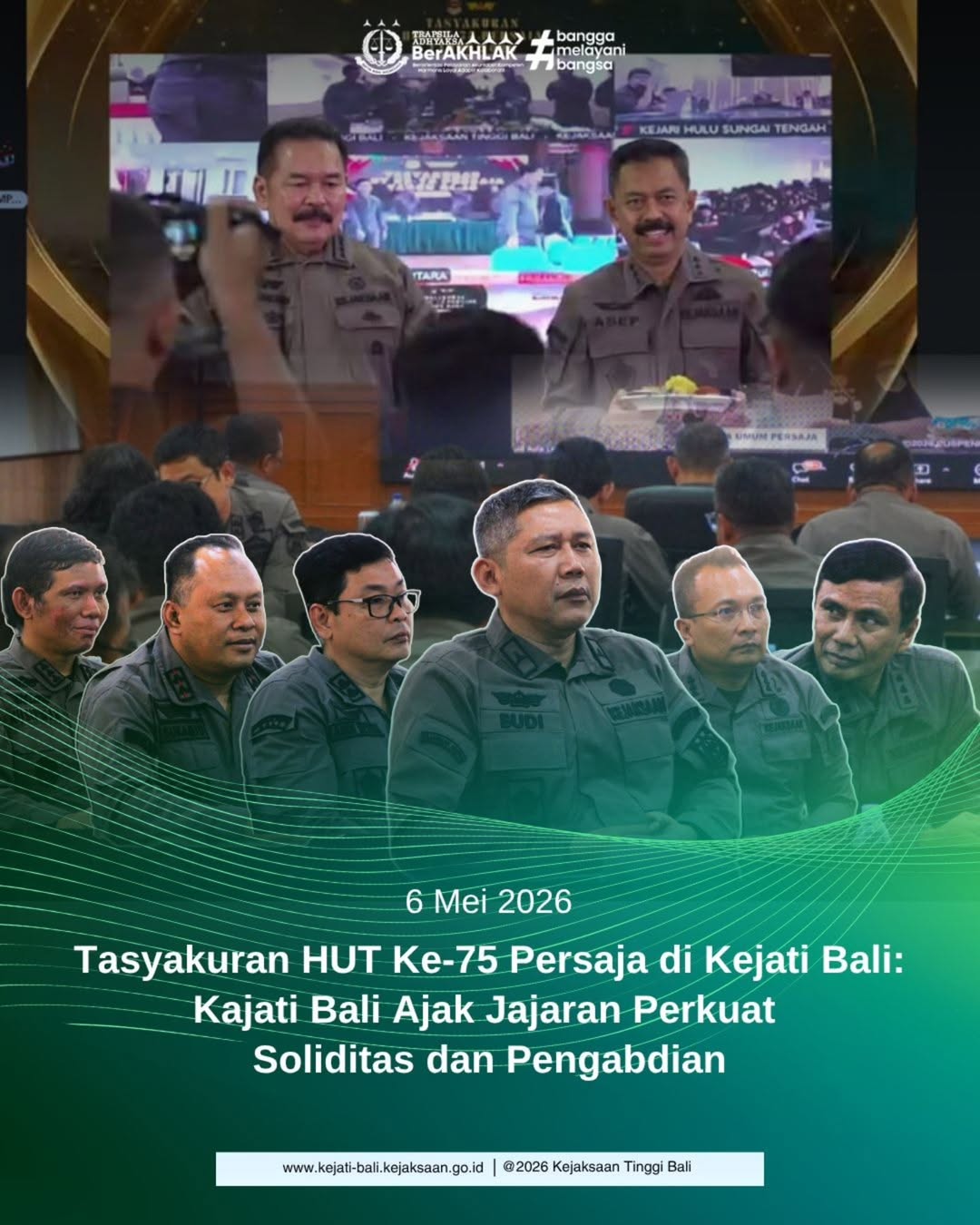 Tasyakuran HUT Ke-75 Persaja di Kejati Bali: Kajati Bali Ajak Jajaran Perkuat Soliditas dan Pengabdian