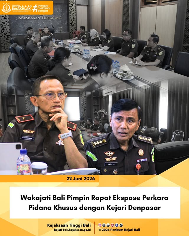 Wakajati Bali Pimpin Rapat Ekspose Perkara Pidana Khusus dengan Kejari Denpasar